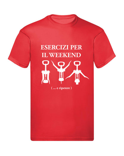 T-Shirt Uomo, Donna & Bambino - ESERCIZI PER IL WEEKEND - Maglietta Maglia Tshirt Super vestibilità Top qualità