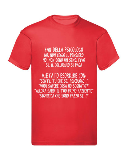 T-Shirt Uomo, Donna & Bambino - FAQ DELL* PSICOLOG* - Maglietta Maglia Tshirt Super vestibilità Top qualità
