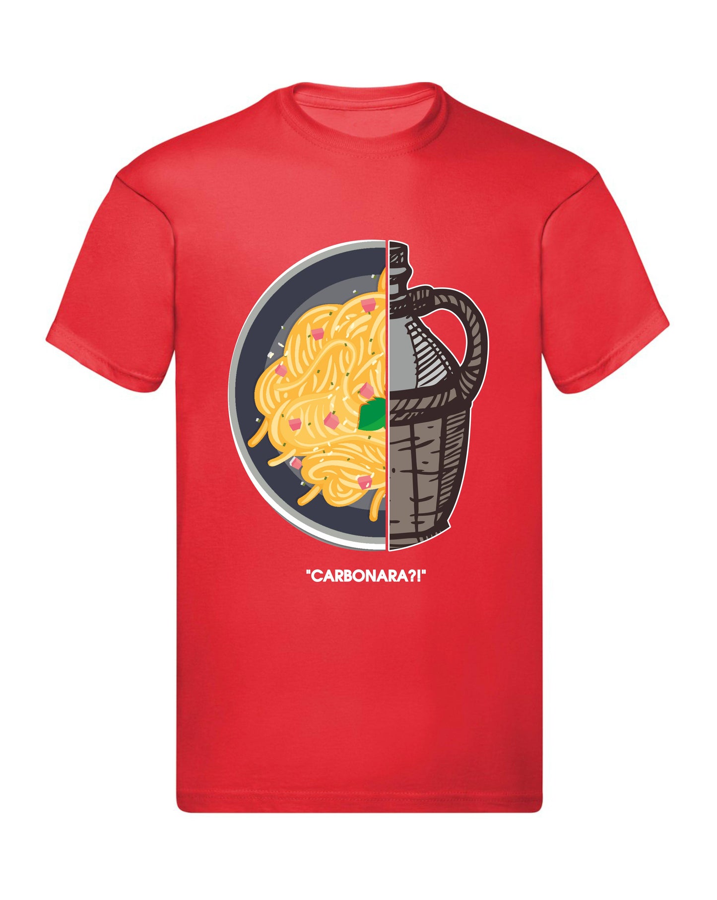 T-Shirt Uomo, Donna & Bambino - CARBONARA - Maglietta Maglia Tshirt Super vestibilità Top qualità