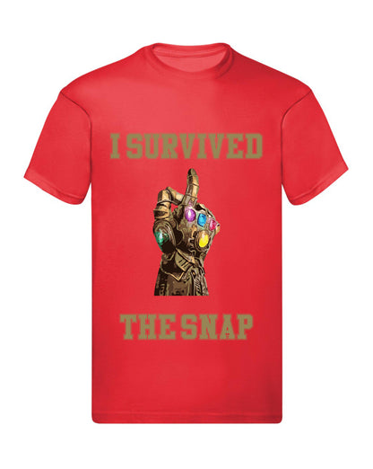 T-Shirt Uomo, Donna & Bambino - I SURVIVED THE SNAP - Maglietta Maglia Tshirt Super vestibilità Top qualità