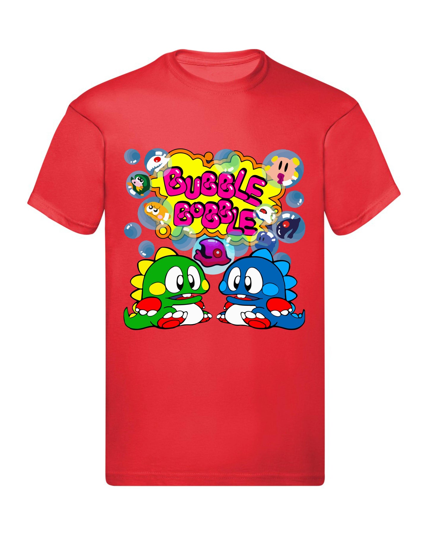 T-Shirt Uomo, Donna & Bambino - BUBBLE BOBBLE - Maglietta Maglia Tshirt Super vestibilità Top qualità
