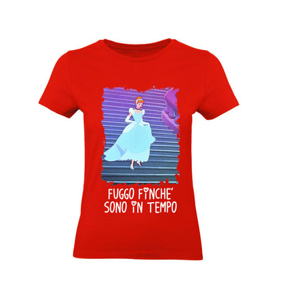 T-Shirt Donna & Bambino - CENERENTOLA FUGGO FINCHÈ SONO IN TEMPO - Maglietta Maglia Tshirt Super vestibilità Top qualità
