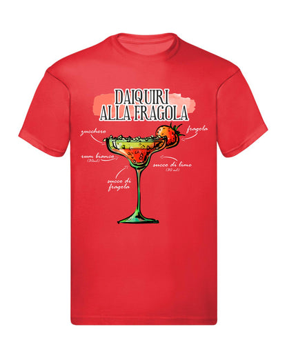 T-Shirt Uomo, Donna & Bambino - DAIQUIRI ALLA FRAGOLA - Maglietta Maglia Tshirt Super vestibilità Top qualità