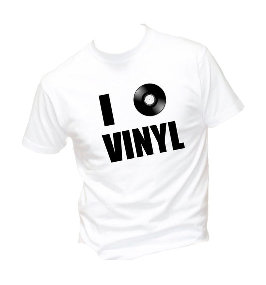 T-Shirt Uomo, Donna & Bambino - I LOVE VINYLS - Maglietta Maglia Tshirt Super vestibilità Top qualità