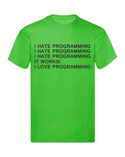 T-Shirt Uomo, Donna & Bambino - I HATE PROGRAMMING - Maglietta Maglia Tshirt Super vestibilità Top qualità - Social Crazy