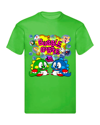 T-Shirt Uomo, Donna & Bambino - BUBBLE BOBBLE - Maglietta Maglia Tshirt Super vestibilità Top qualità