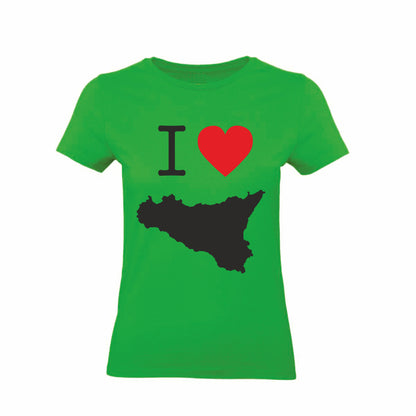 T-Shirt Uomo, Donna & Bambino - I LOVE SICILIA - Maglietta Maglia Tshirt Super vestibilità Top qualità