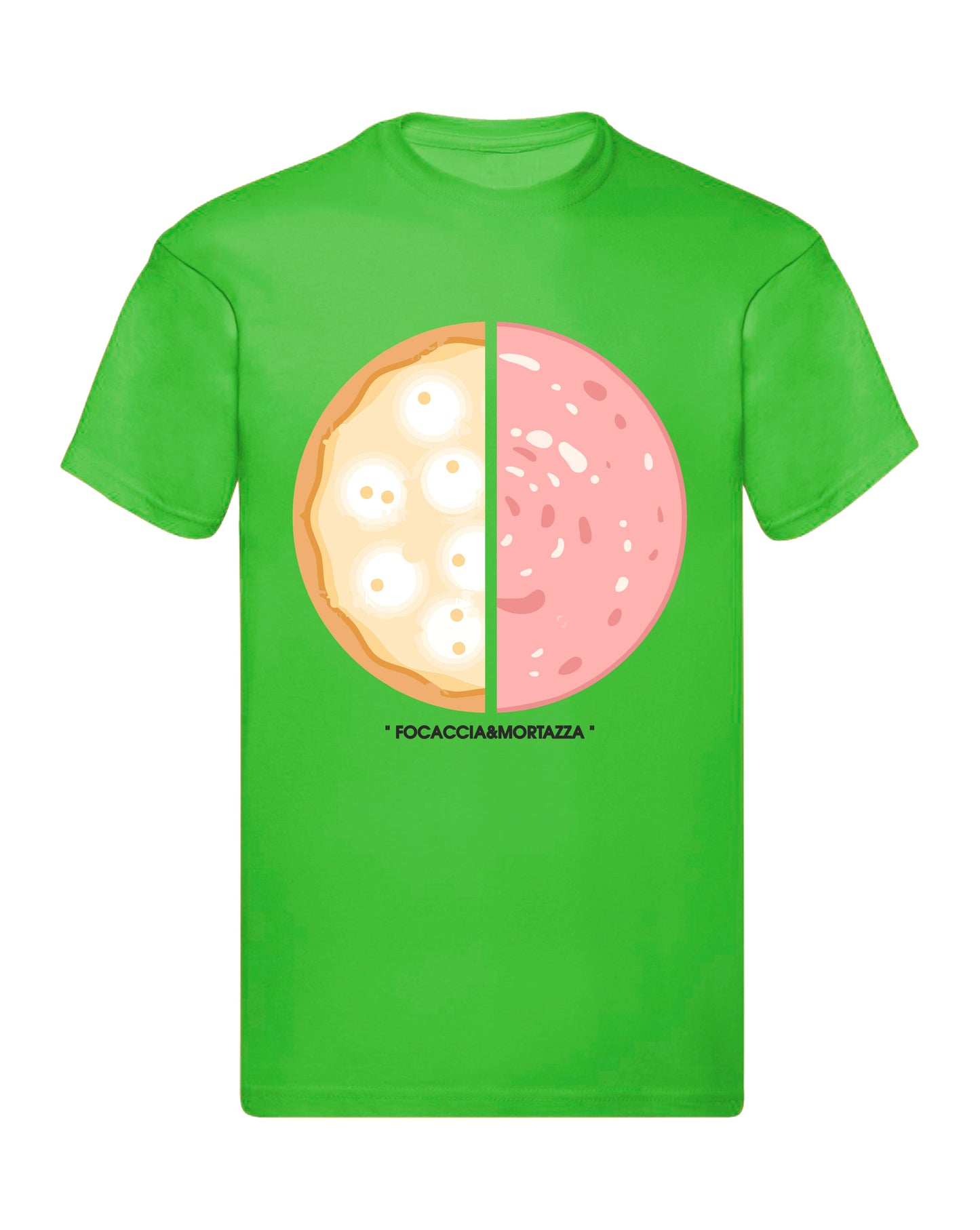 T-Shirt Uomo, Donna & Bambino - FOCACCIA E MORTAZZA - Maglietta Maglia Tshirt Super vestibilità Top qualità