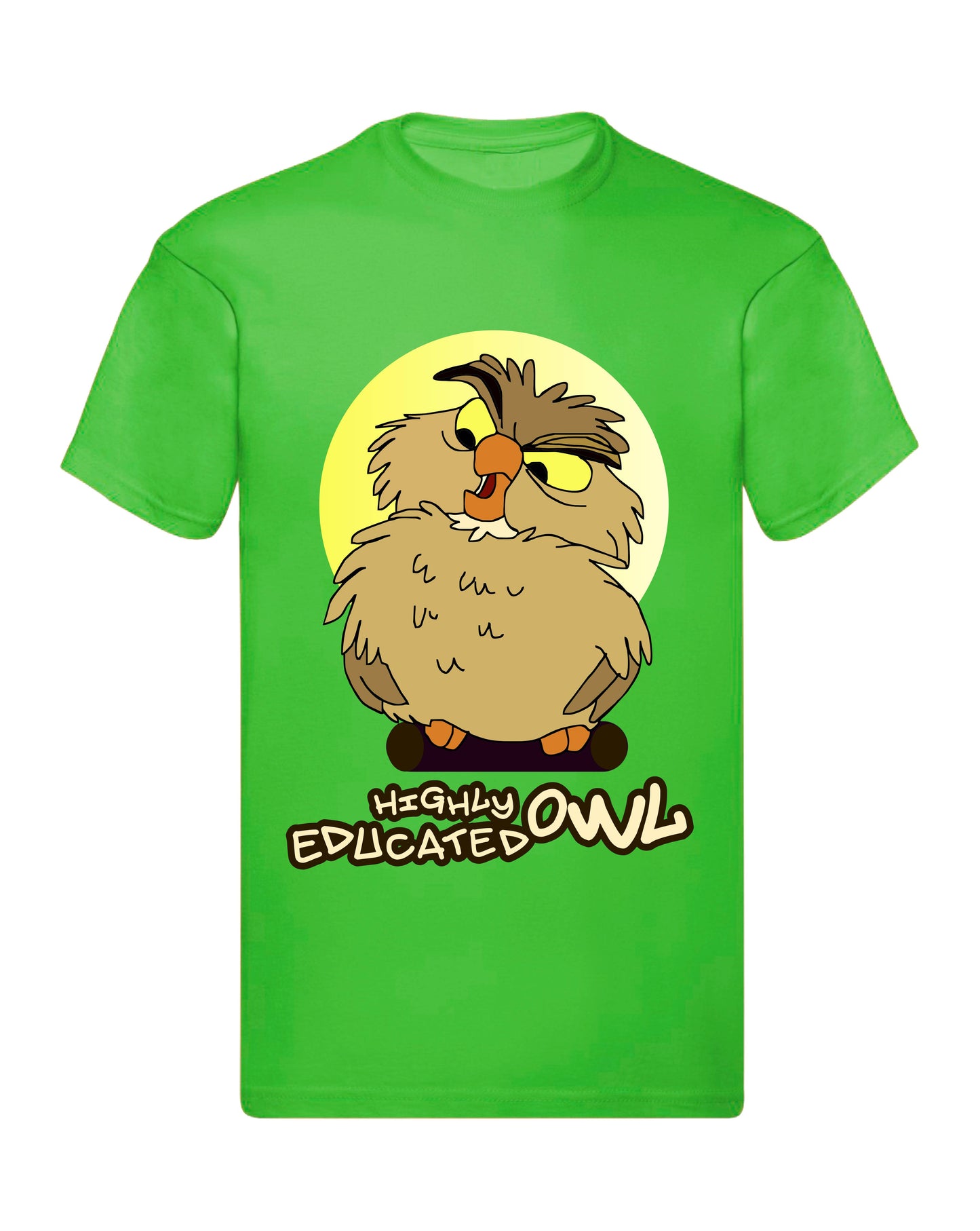 T-Shirt Uomo, Donna & Bambino - HIGHLY EDUCATED OWL  - Maglietta Maglia Tshirt Super vestibilità Top qualità