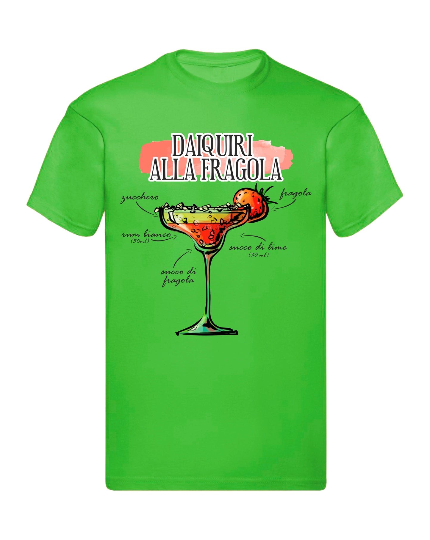 T-Shirt Uomo, Donna & Bambino - DAIQUIRI ALLA FRAGOLA - Maglietta Maglia Tshirt Super vestibilità Top qualità