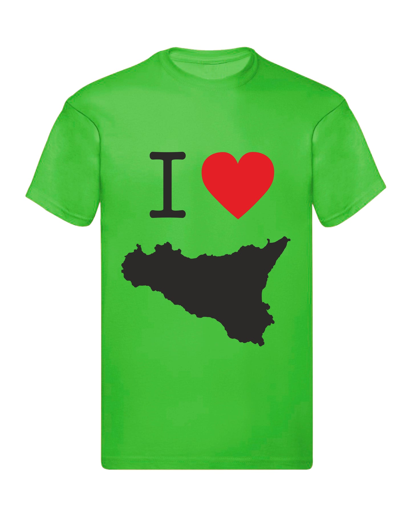 T-Shirt Uomo, Donna & Bambino - I LOVE SICILIA - Maglietta Maglia Tshirt Super vestibilità Top qualità