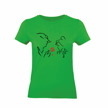 T-Shirt  Donna & Bambino - LA BELLA E LA BESTIA - Maglietta Maglia Tshirt Super vestibilità Top qualità