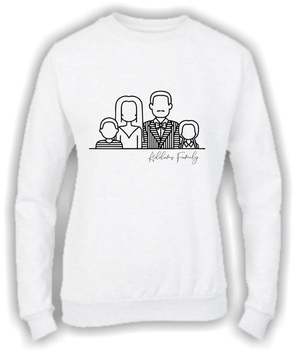 Felpa Girocollo UOMO, DONNA & BAMBIN - LA FAMIGLIA ADDAMS - Super vestibilità Top qualità