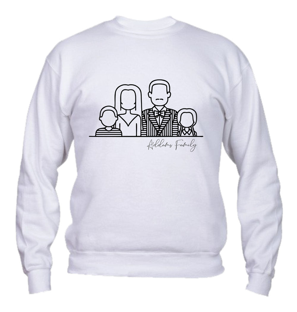 Felpa Girocollo UOMO, DONNA & BAMBIN - LA FAMIGLIA ADDAMS - Super vestibilità Top qualità