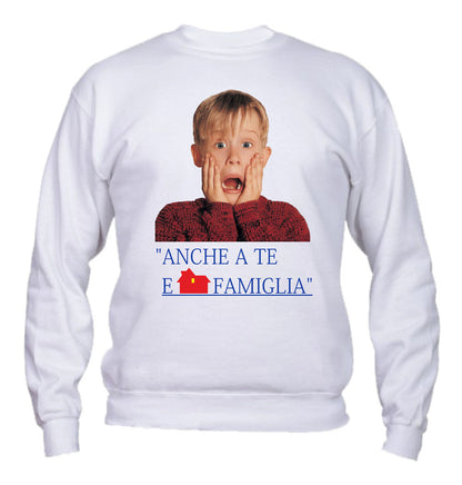 Felpa Girocollo UOMO, DONNA & BAMBIN - A TE E FAMIGLIA - Super vestibilità Top qualità - Social Crazy