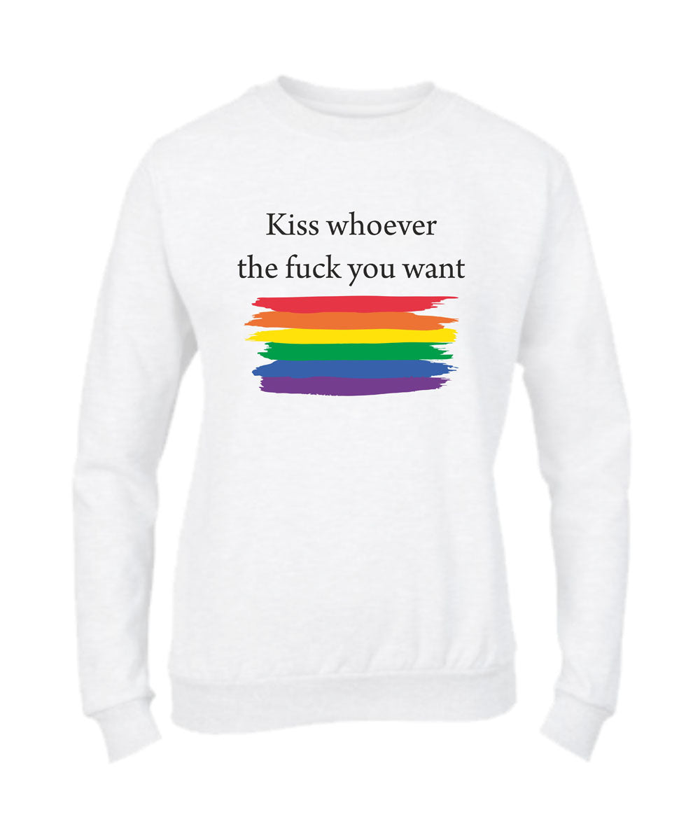 Felpa Girocollo UOMO, DONNA & BAMBIN - KISS WHOEVER - Super vestibilità Top qualità