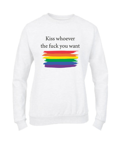 Felpa Girocollo UOMO, DONNA & BAMBIN - KISS WHOEVER - Super vestibilità Top qualità