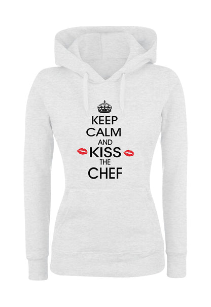 Felpa con cappuccio UOMO, DONNA & BAMBIN - KEEP CALM AND KISS THE CHEF - Super vestibilità Top qualità