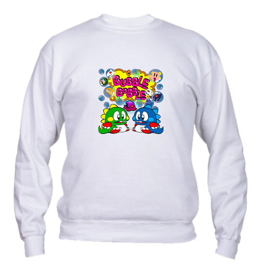 Felpa Girocollo UOMO, DONNA & BAMBIN - BUBBLE BOBBLE - Super vestibilità Top qualità
