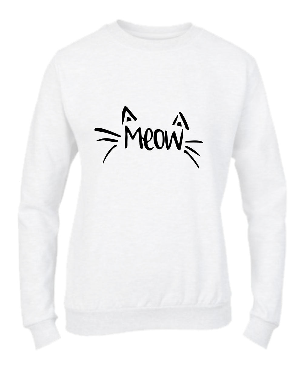 Felpa Girocollo DONNA & BAMBIN - MEOW - Super vestibilità Top qualità