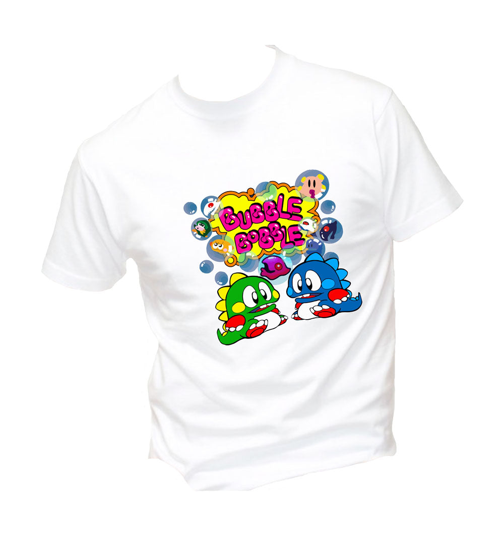 T-Shirt Uomo, Donna & Bambino - BUBBLE BOBBLE - Maglietta Maglia Tshirt Super vestibilità Top qualità