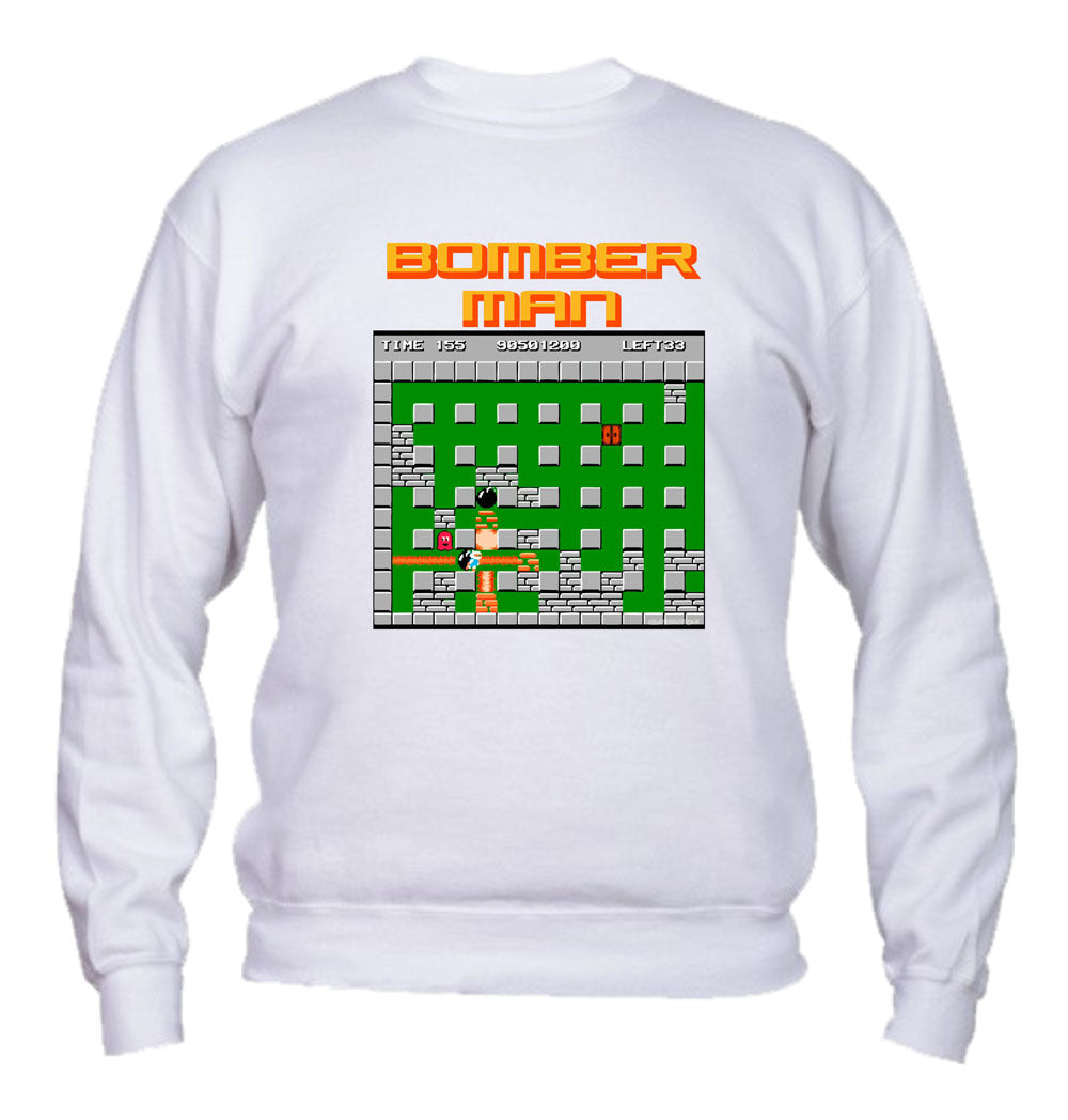 Felpa Girocollo UOMO, DONNA & BAMBIN - BOMBERMAN RETRÒ - Super vestibilità Top qualità