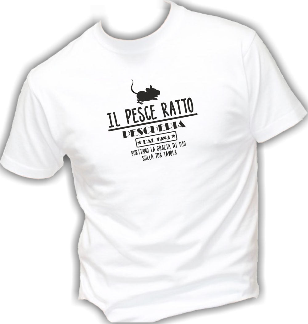 T-Shirt Uomo & Bambino - IL PESCE RATTO - Maglietta Maglia Tshirt Super vestibilità Top qualità