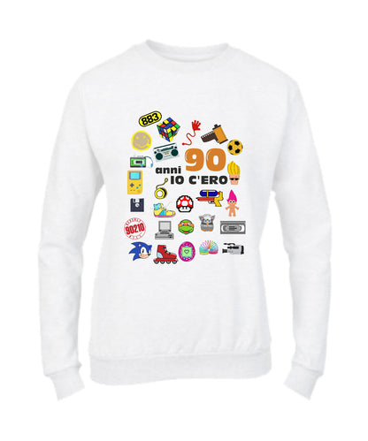 Felpa Girocollo UOMO, DONNA & BAMBIN - ANNI 90 - Super vestibilità Top qualità - Social Crazy