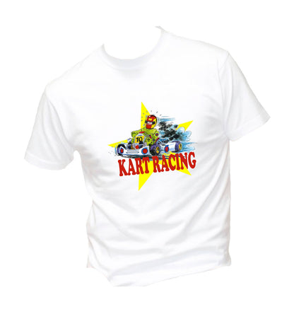 T-Shirt Uomo Donna & Bambino - KARTING RACING - Maglietta Maglia Tshirt Super vestibilità Top qualità