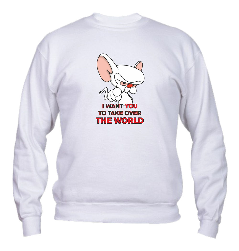 Felpa Girocollo UOMO, DONNA & BAMBIN - I WANT YOU TO TAKE OVER THE WORLD - Super vestibilità Top qualità