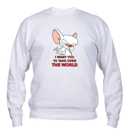 Felpa Girocollo UOMO, DONNA & BAMBIN - I WANT YOU TO TAKE OVER THE WORLD - Super vestibilità Top qualità