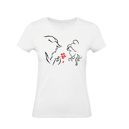 T-Shirt  Donna & Bambino - LA BELLA E LA BESTIA - Maglietta Maglia Tshirt Super vestibilità Top qualità