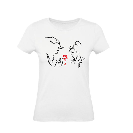 T-Shirt  Donna & Bambino - LA BELLA E LA BESTIA - Maglietta Maglia Tshirt Super vestibilità Top qualità