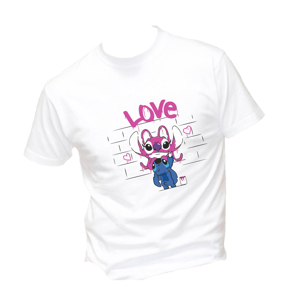 T-Shirt Uomo Donna & Bambino - MURALES LOVE  - Maglietta Maglia Tshirt Super vestibilità Top qualità