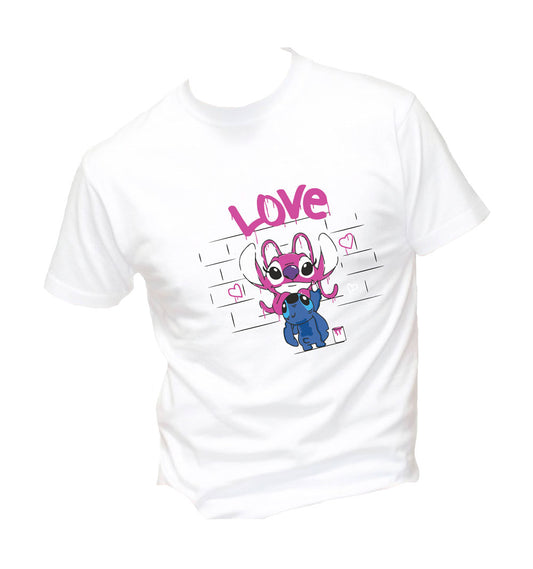 T-Shirt Uomo Donna & Bambino - MURALES LOVE  - Maglietta Maglia Tshirt Super vestibilità Top qualità