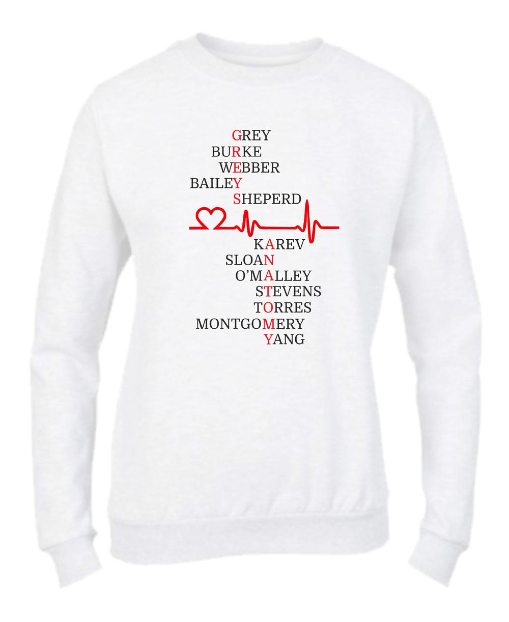 Felpa Girocollo UOMO, DONNA & BAMBIN - GREY'S ANATOMY - Super vestibilità Top qualità