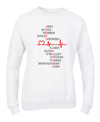 Felpa Girocollo UOMO, DONNA & BAMBIN - GREY'S ANATOMY - Super vestibilità Top qualità