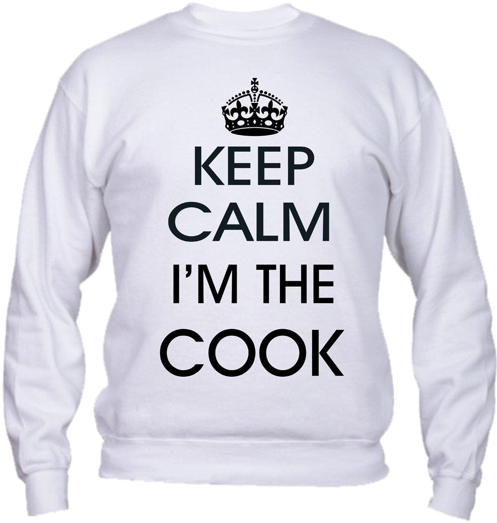 Felpa Girocollo UOMO, DONNA & BAMBIN - KEEP CALM I'M THE COOK - Super vestibilità Top qualità