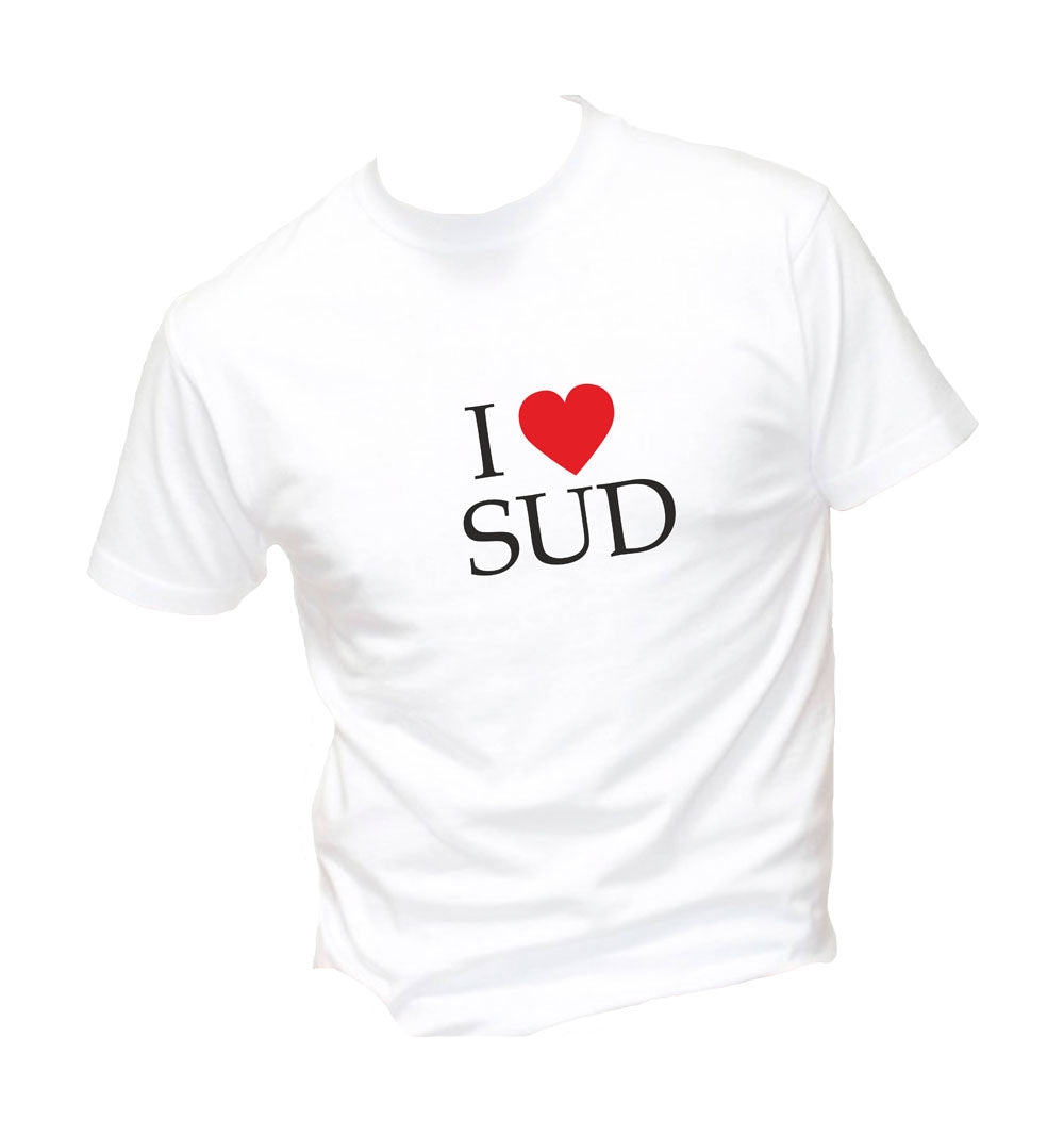 T-Shirt Uomo, Donna & Bambino - I LOVE SUD - Maglietta Maglia Tshirt Super vestibilità Top qualità
