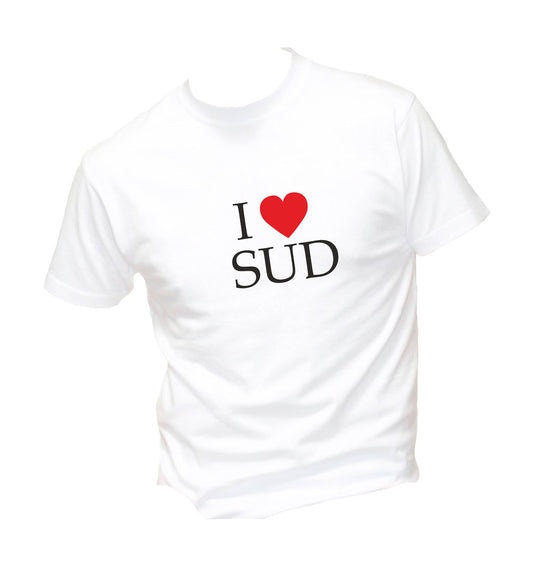 T-Shirt Uomo, Donna & Bambino - I LOVE SUD - Maglietta Maglia Tshirt Super vestibilità Top qualità