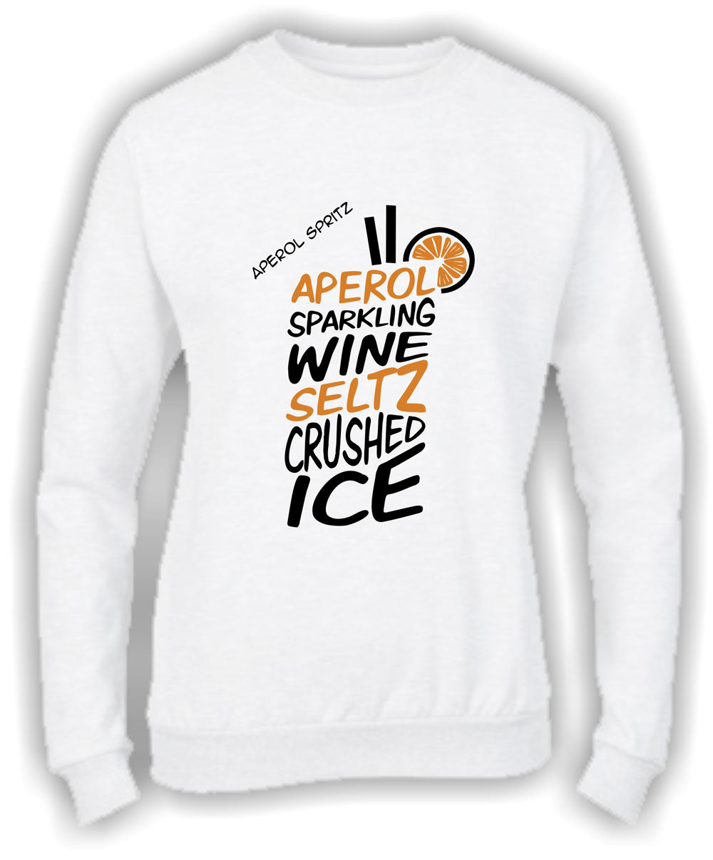 Felpa Girocollo UOMO, DONNA & BAMBIN - APEROL SPRITZ - Super vestibilità Top qualità - Social Crazy