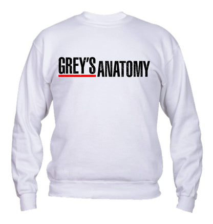 Felpa Girocollo UOMO, DONNA & BAMBIN - GREY'S ANATOMY LOGO - Super vestibilità Top qualità