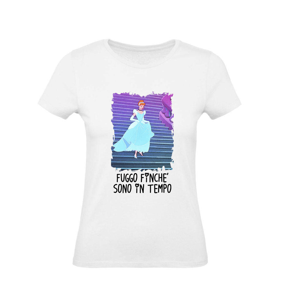 T-Shirt Donna & Bambino - CENERENTOLA FUGGO FINCHÈ SONO IN TEMPO - Maglietta Maglia Tshirt Super vestibilità Top qualità