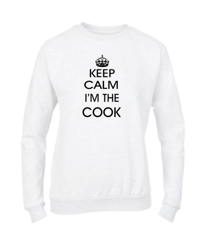 Felpa Girocollo UOMO, DONNA & BAMBIN - KEEP CALM I'M THE COOK - Super vestibilità Top qualità