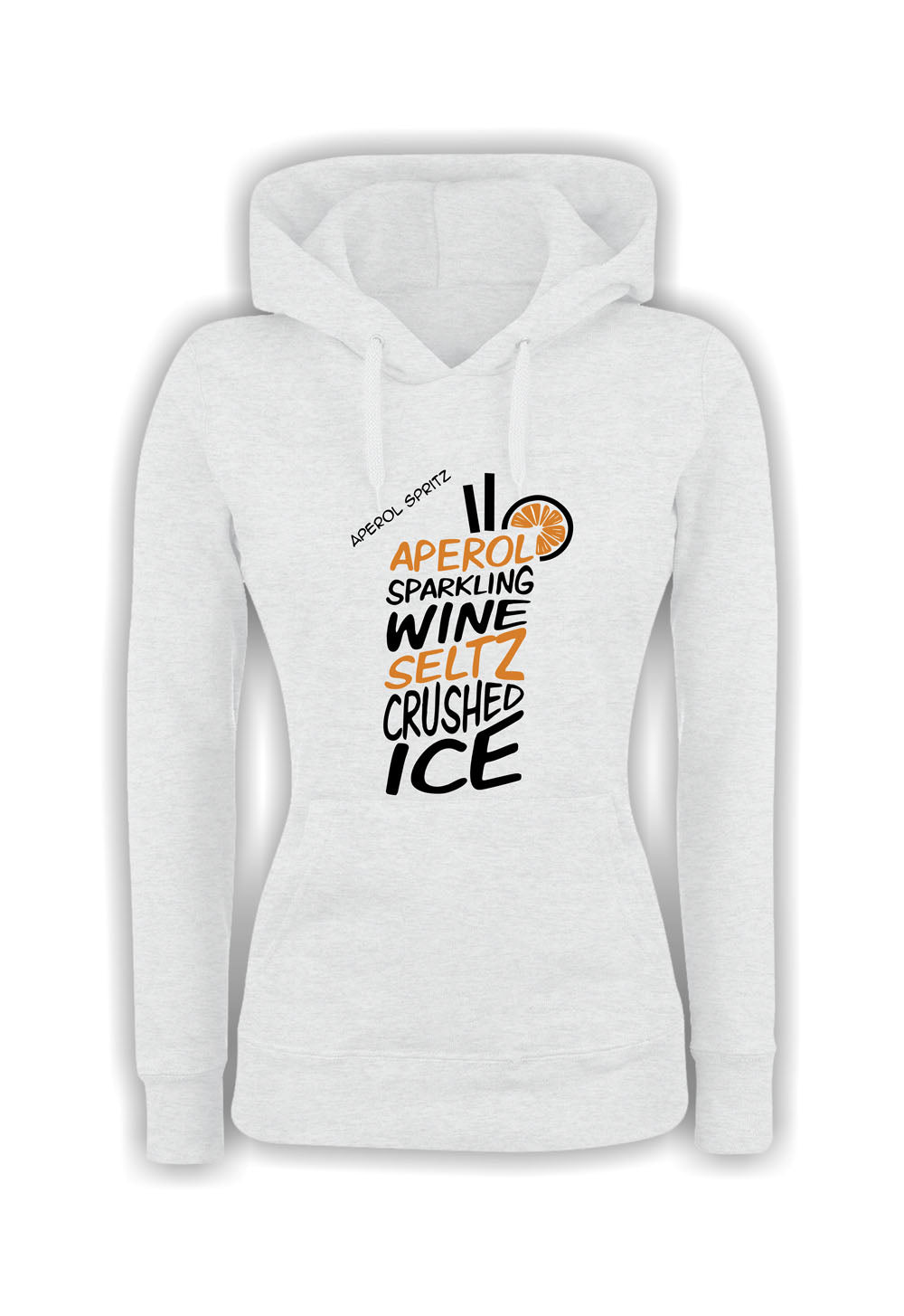 Felpa con cappuccio UOMO, DONNA & BAMBIN - APEROL SPRITZ - Super vestibilità Top qualità - Social Crazy