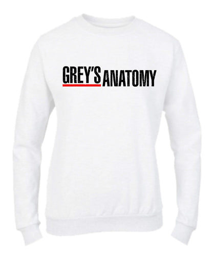 Felpa Girocollo UOMO, DONNA & BAMBIN - GREY'S ANATOMY LOGO - Super vestibilità Top qualità