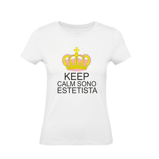 T-Shirt Donna - KEEP CALM SONO ESTETISTA - Maglietta Maglia Tshirt Super vestibilità Top qualità