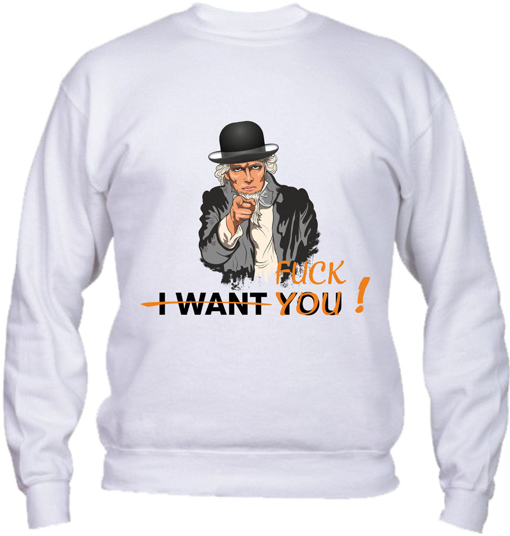 Felpa Girocollo UOMO - I FUCK YOU - Super vestibilità Top qualità