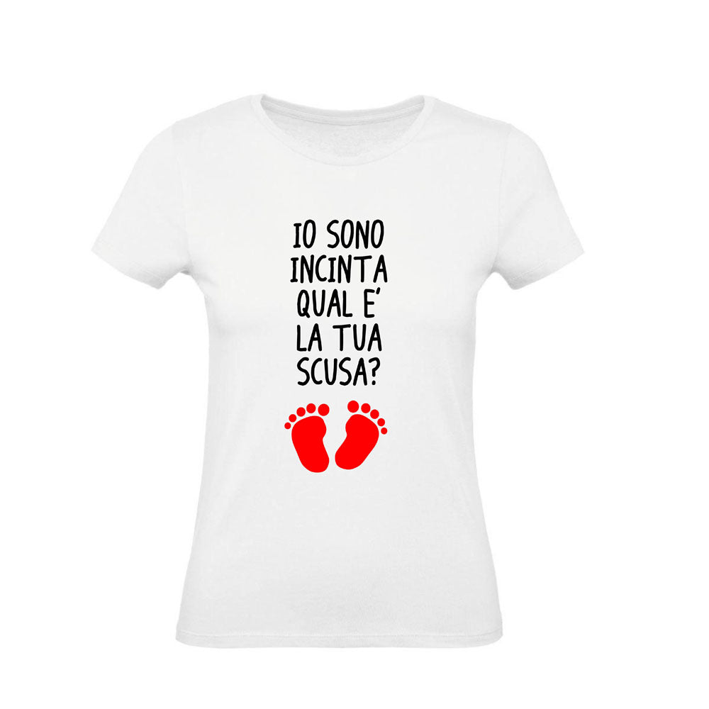 T-Shirt Uomo Donna & Bambino - IO SONO INCINTA QUAL'È LA TUA SCUSA- Maglietta Maglia Tshirt Super vestibilità Top qualità - Social Crazy