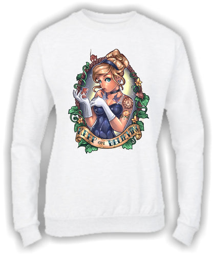 Felpa Girocollo UOMO, DONNA & BAMBIN - CENERENTOLA TATUATA - Super vestibilità Top qualità